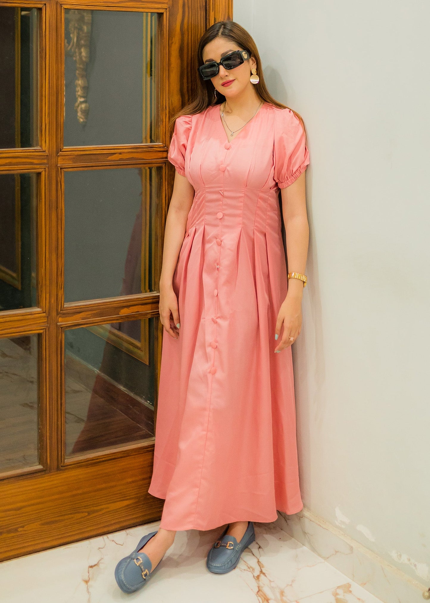 Sleek maxi dress (pink)