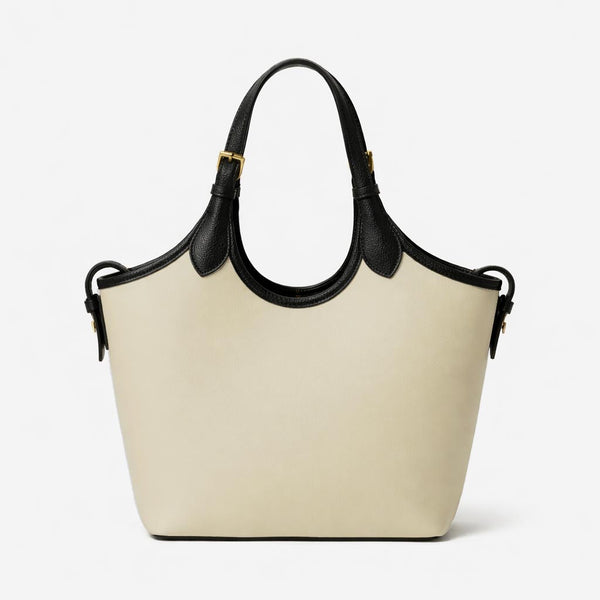Bucket Canvas Tote Bag Beige