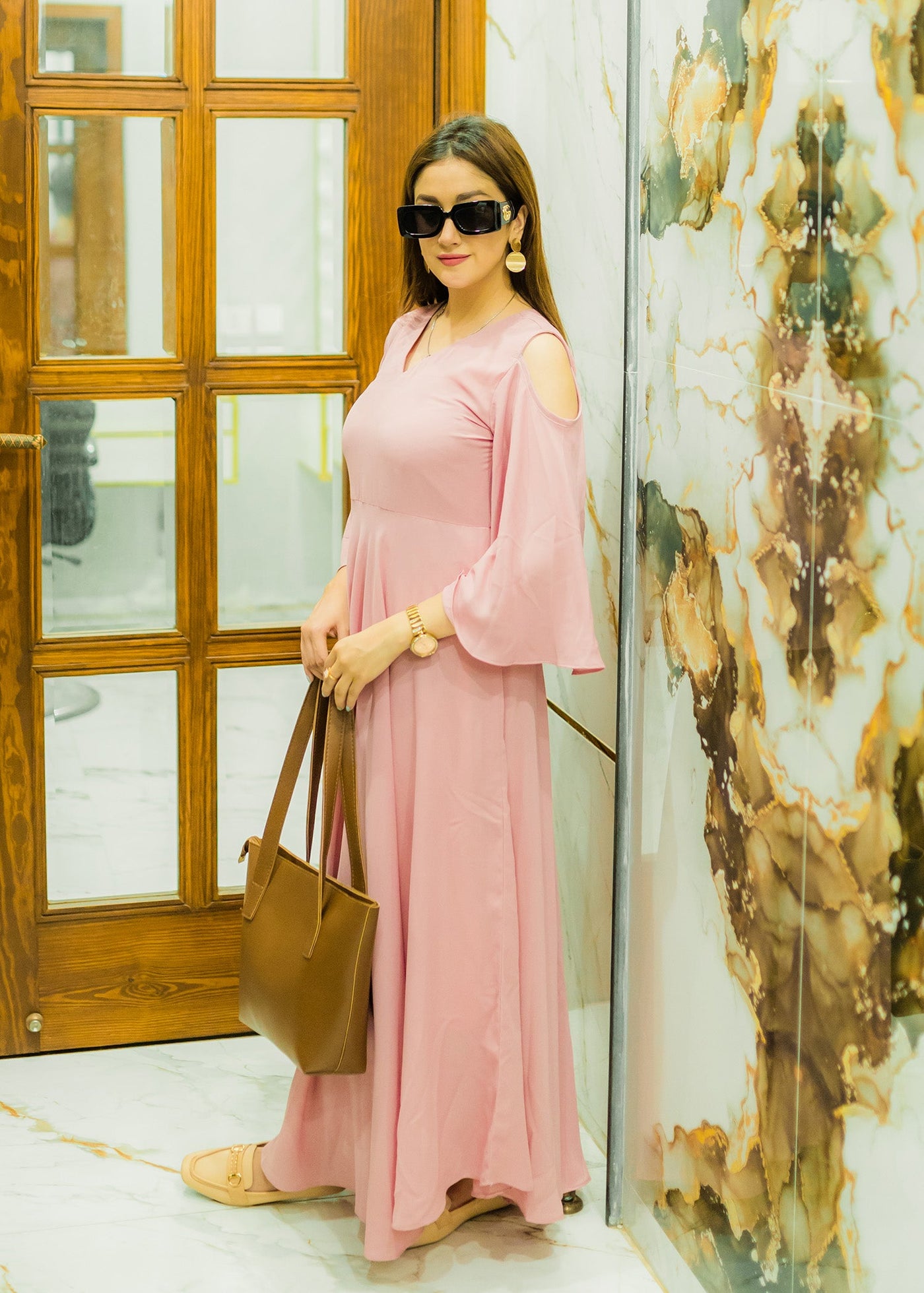 Halter maxi dress (pink)