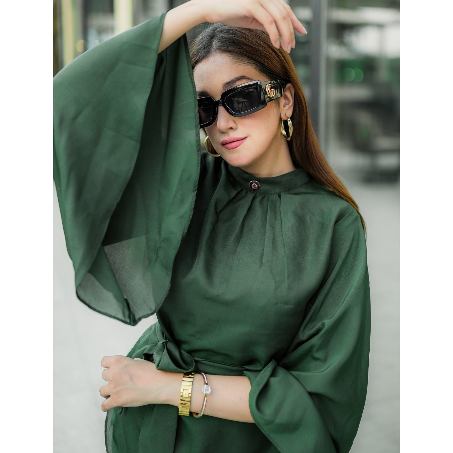 Grace top shirt (emerald green)