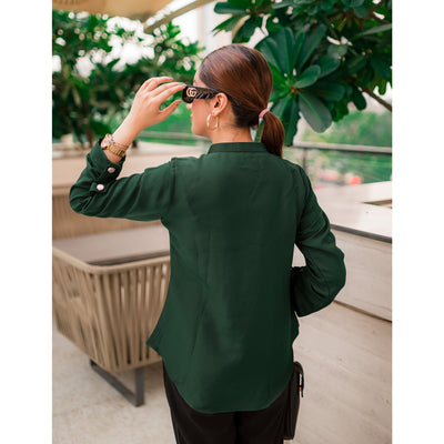 Turning shirt top (emerald green)