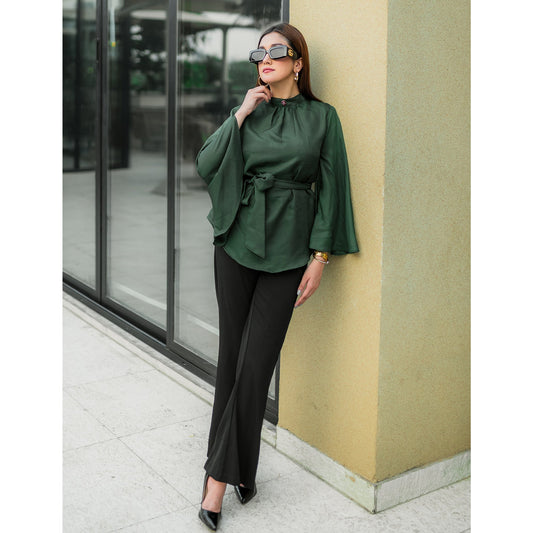 Grace top shirt (emerald green)