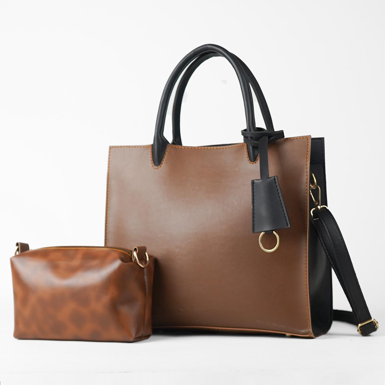 Pixel bag set of 2 brown