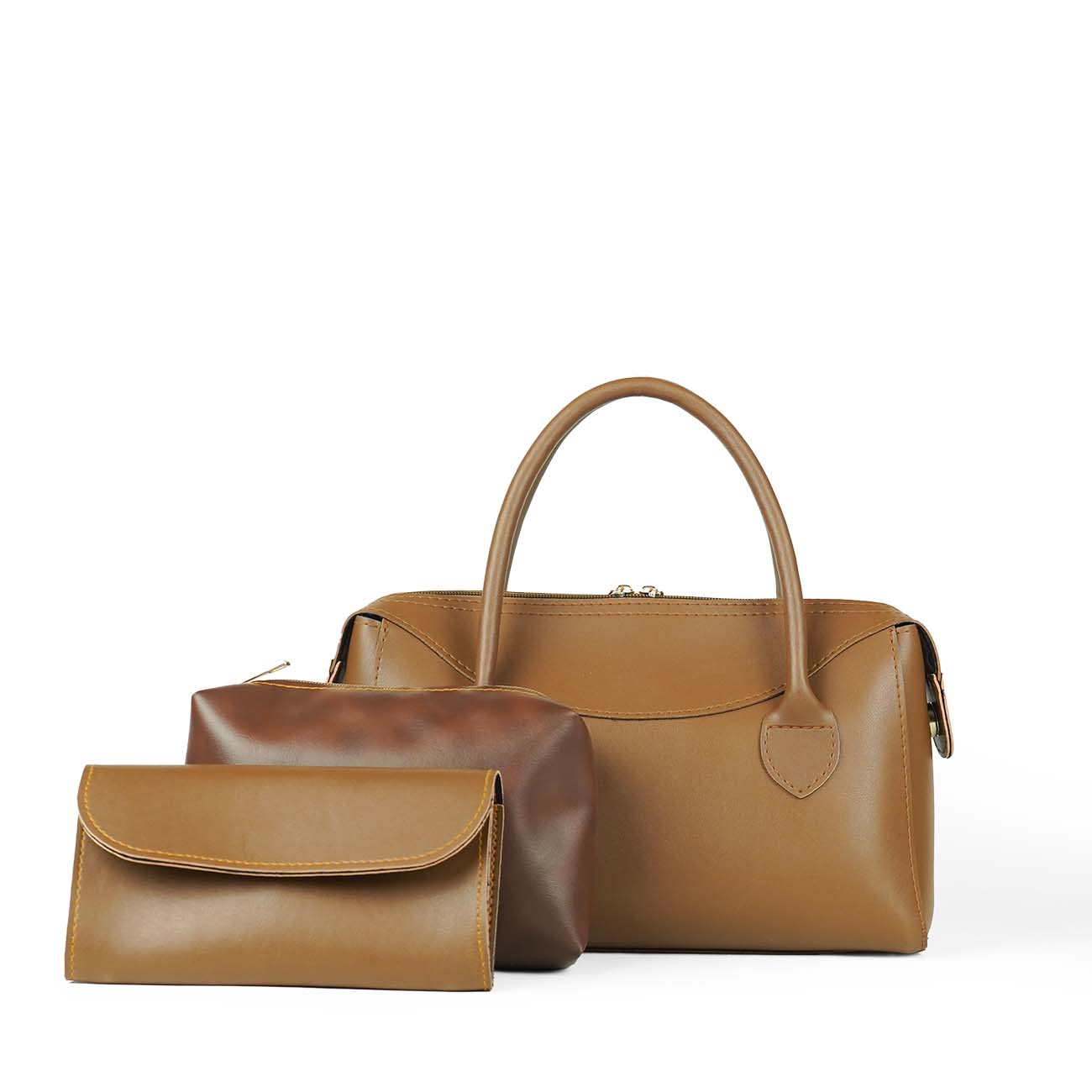 Luxury set of 3 bag brown