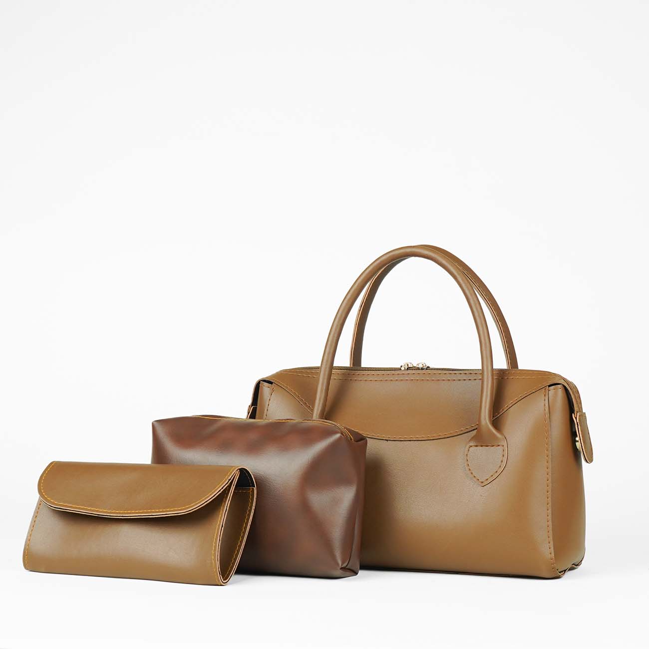 Luxury set of 3 bag brown