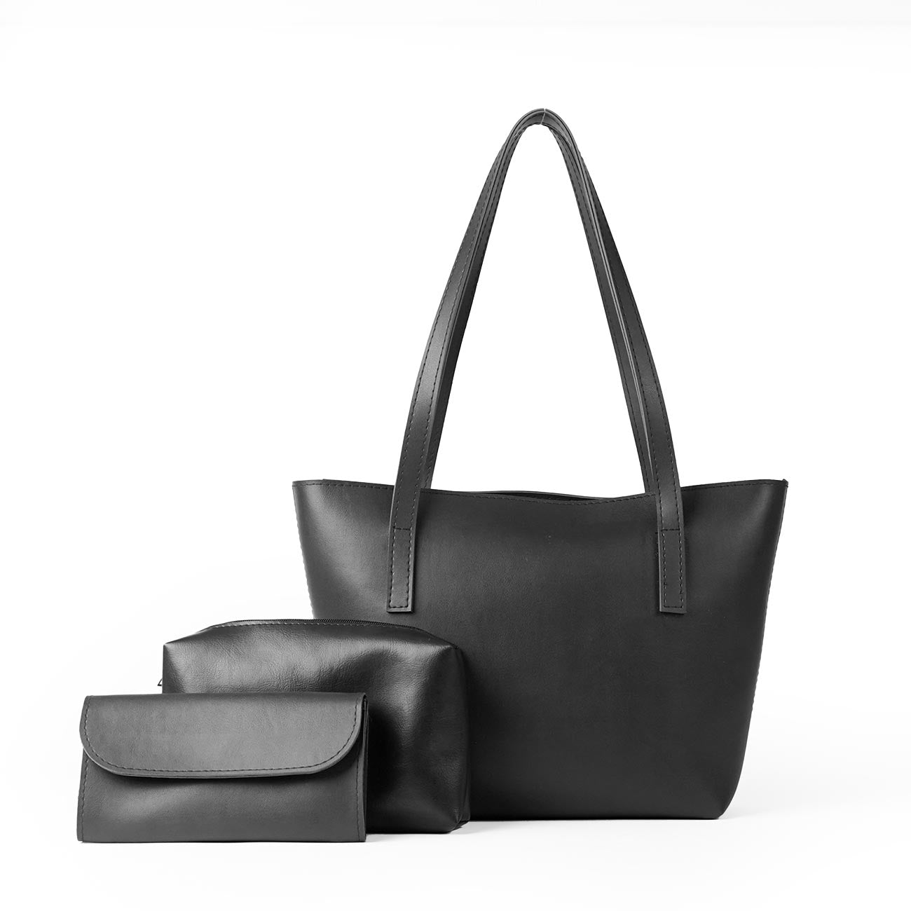 Carry tote set of 3 bag Black