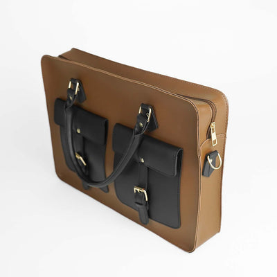 Buckle Laptop bag Brown & black