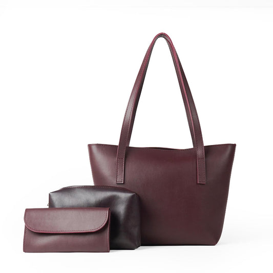 Carry tote set of 3 bag Maroon