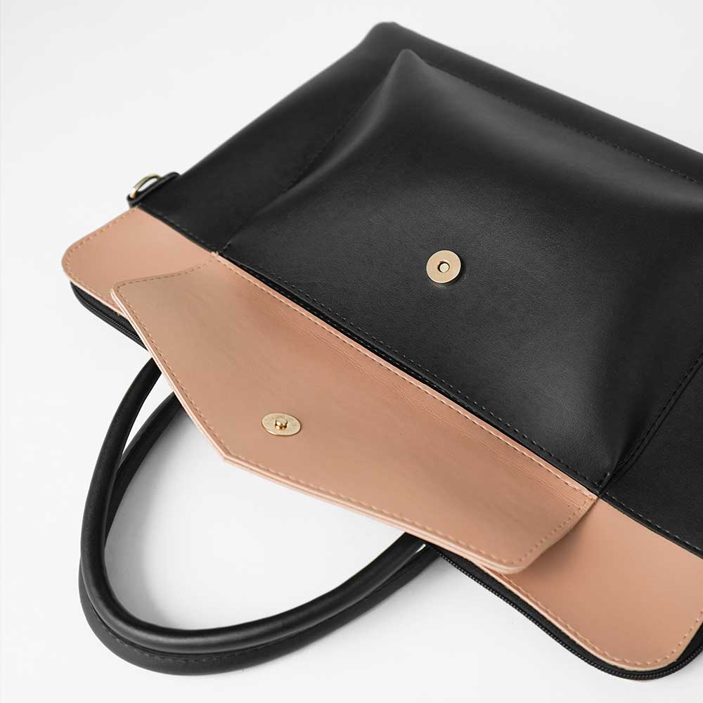 Sack Laptop Bag (Black & Peach)