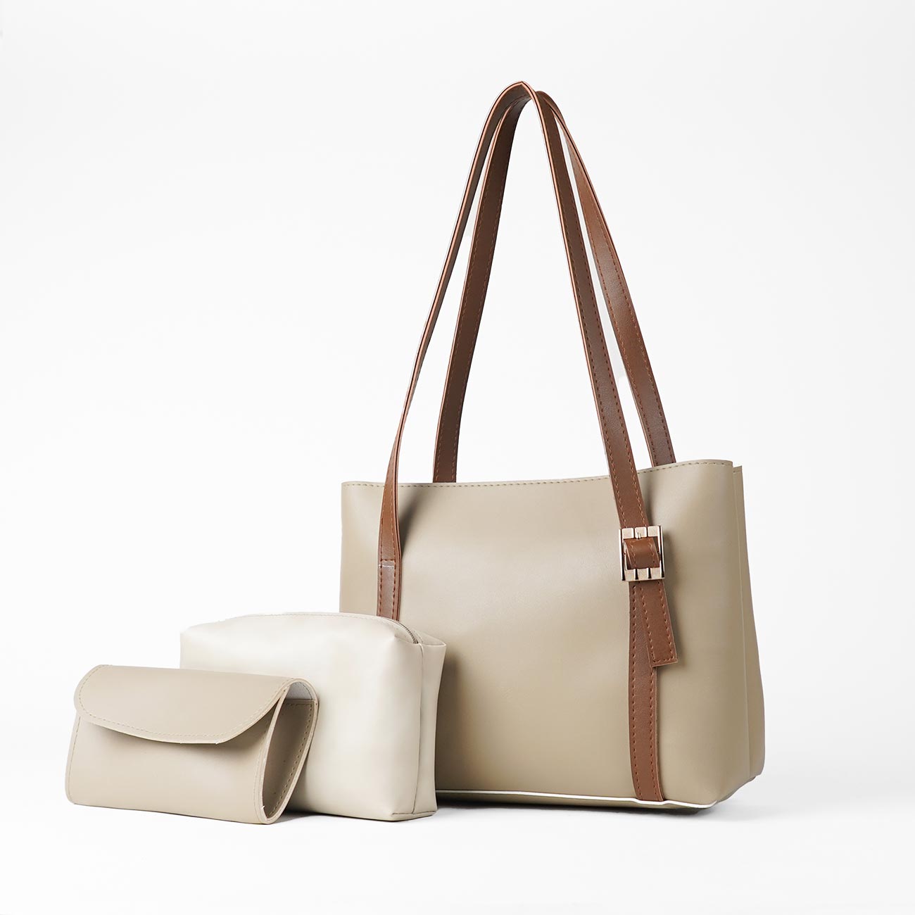 Prime ample Bag Set of 3 Beige