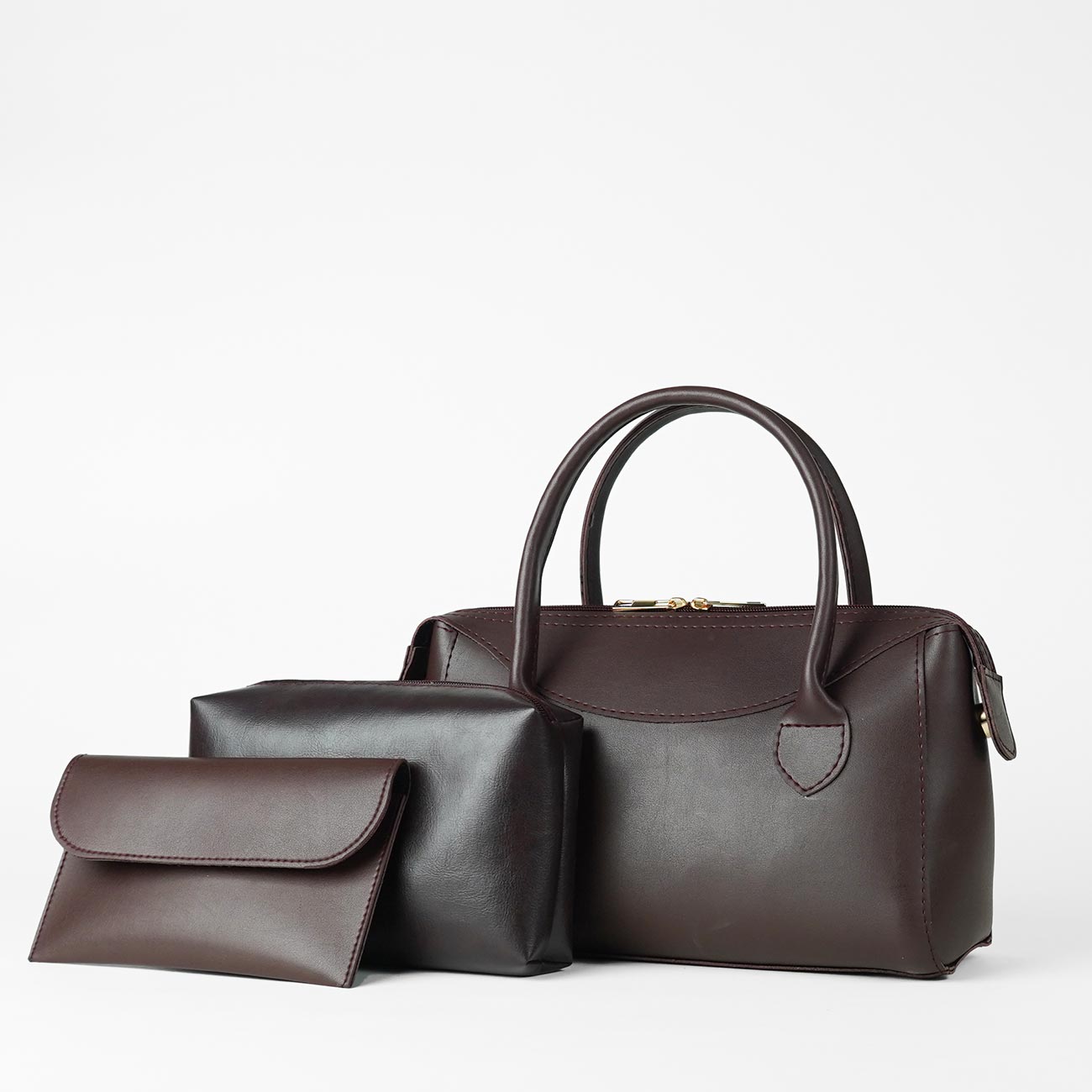 luxury set of 3 bag maroon